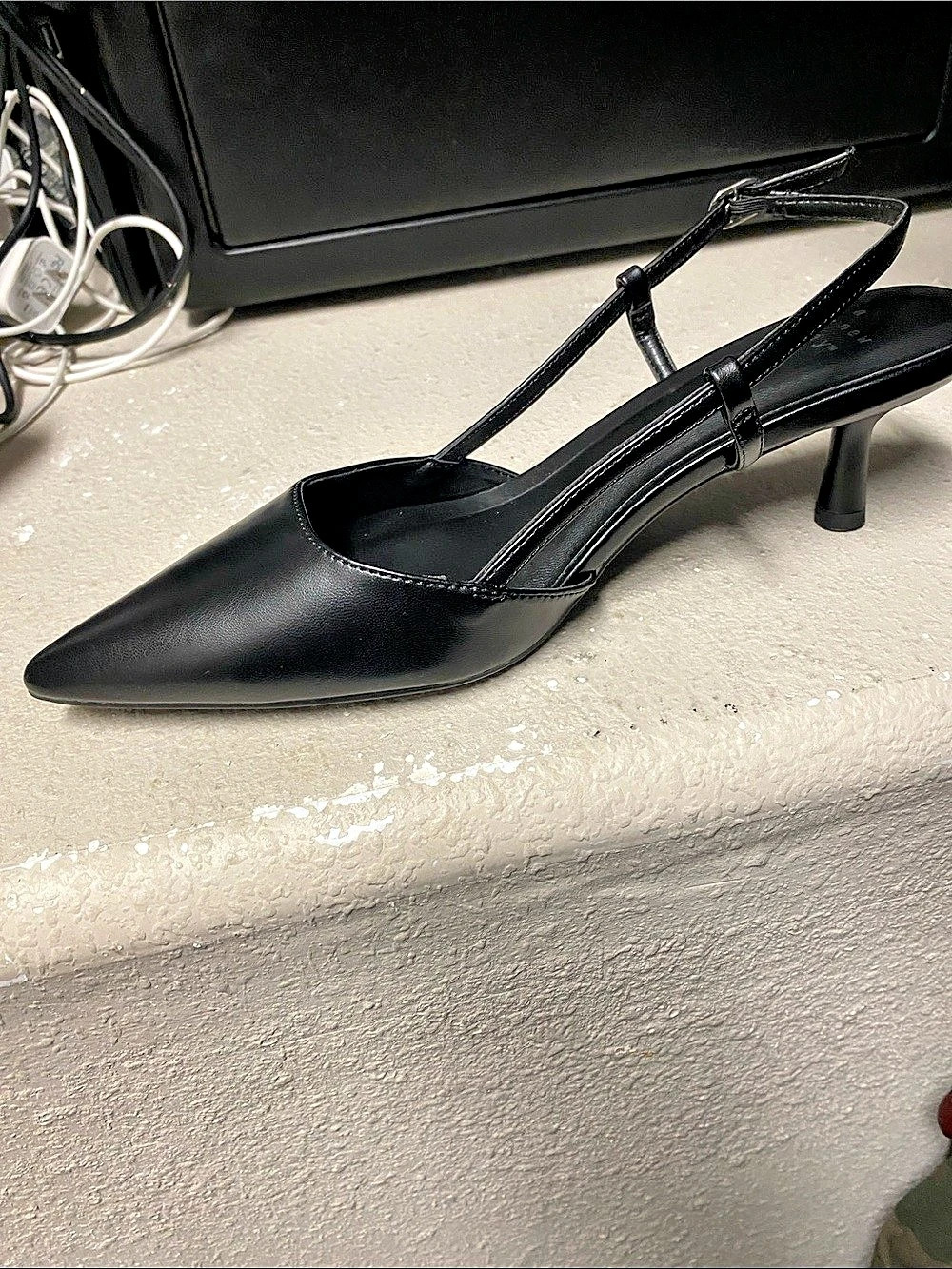 A New Day Annette Slingback Heels Black Pointed-Toe